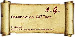 Antonovics Gábor névjegykártya