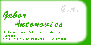 gabor antonovics business card